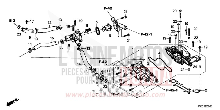 POMPE A EAU de Gold Wing DARKNESS BLACK METALLIC (NH463) de 2018